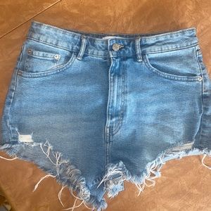 Blue high waisted denim Zara shorts, size 6